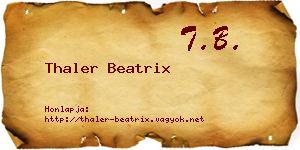 Thaler Beatrix névjegykártya